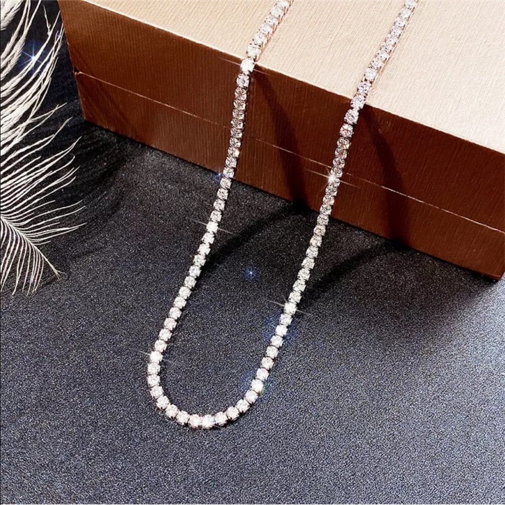 925 Silver Cubic Zirconia Necklace Choker